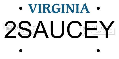 2SAUCEY Virginia License Plate