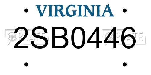 2SB0446 Virginia License Plate