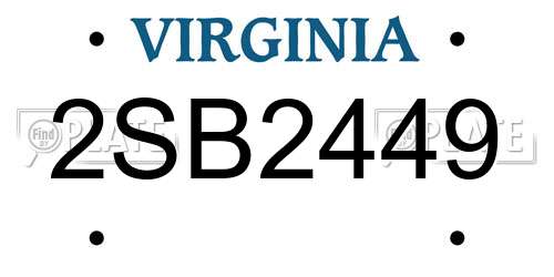 2SB2449 Virginia License Plate