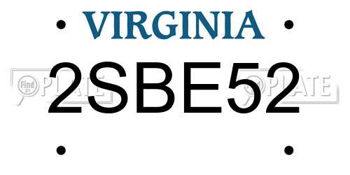 2SBE52 Virginia License Plate
