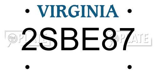 2SBE87 Virginia License Plate