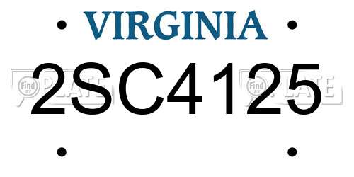 2SC4125 Virginia License Plate