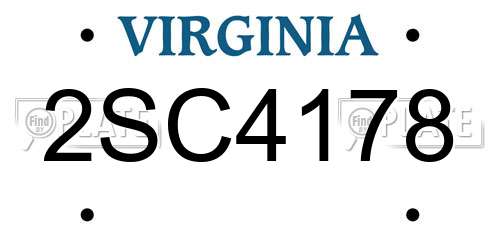 2SC4178 Virginia License Plate