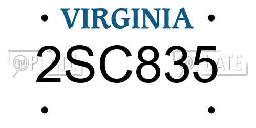 2SC835 Virginia License Plate