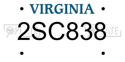 2SC838 Virginia License Plate