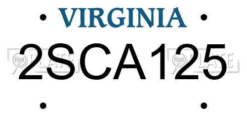 2SCA125 Virginia License Plate