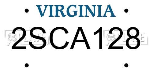 2SCA128 Virginia License Plate