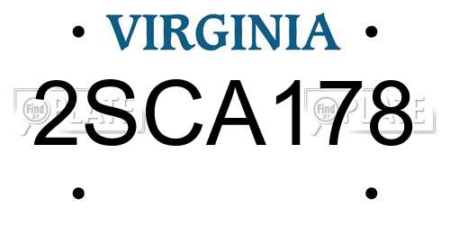 2SCA178 Virginia License Plate