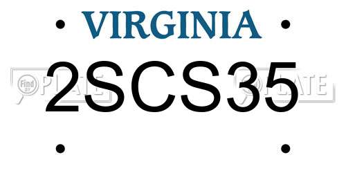 2SCS35 Virginia License Plate