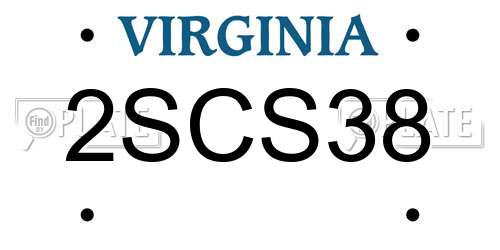 2SCS38 Virginia License Plate