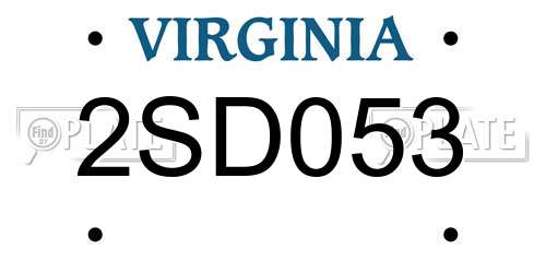 2SD053 Virginia License Plate