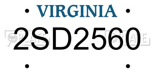 2SD2560 Virginia License Plate