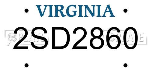 2SD2860 Virginia License Plate