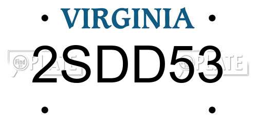 2SDD53 Virginia License Plate