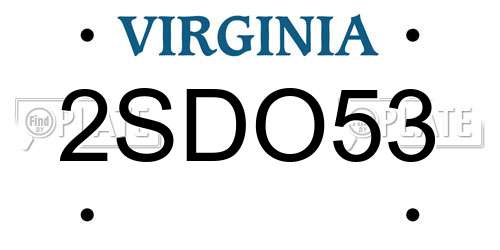 2SDO53 Virginia License Plate