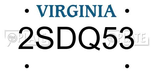 2SDQ53 Virginia License Plate