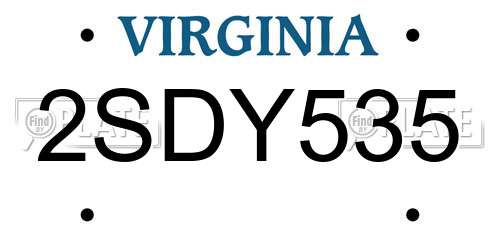 2SDY535 Virginia License Plate
