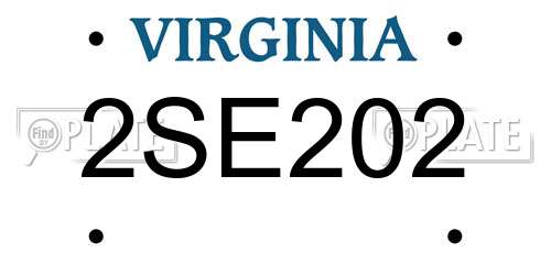 2SE202 Virginia License Plate