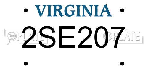 2SE207 Virginia License Plate