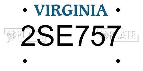 2SE757 Virginia License Plate