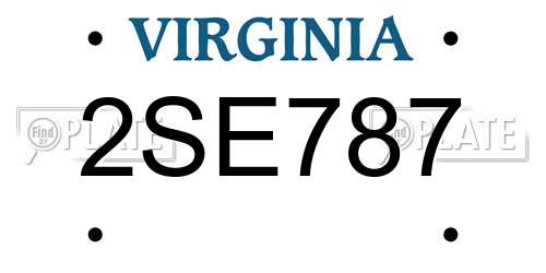 2SE787 Virginia License Plate