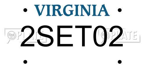 2SET02 Virginia License Plate