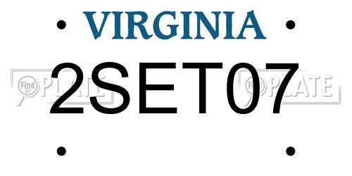 2SET07 Virginia License Plate