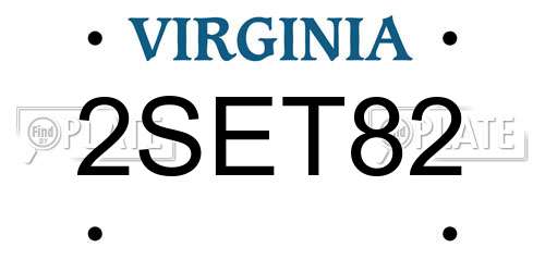 2SET82 Virginia License Plate