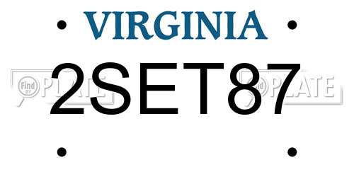 2SET87 Virginia License Plate