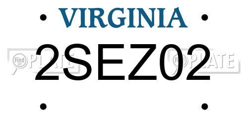 2SEZ02 Virginia License Plate