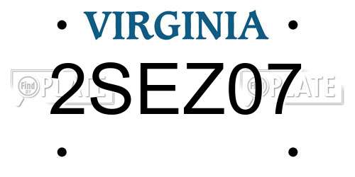 2SEZ07 Virginia License Plate