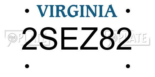 2SEZ82 Virginia License Plate