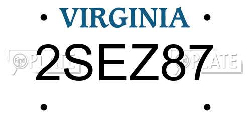 2SEZ87 Virginia License Plate