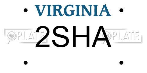 2SHA Virginia License Plate
