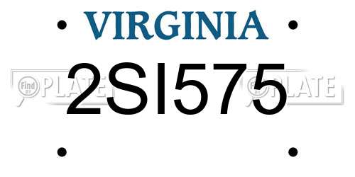2SI575 Virginia License Plate