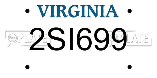 2SI699 Virginia License Plate