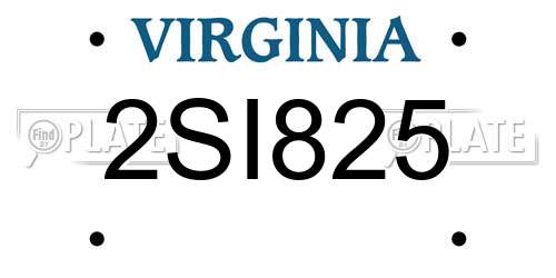 2SI825 Virginia License Plate