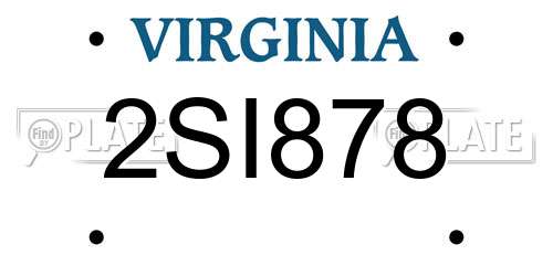 2SI878 Virginia License Plate