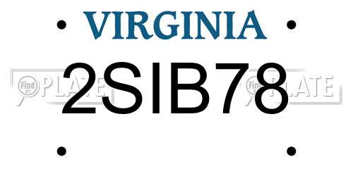2SIB78 Virginia License Plate