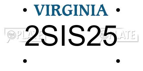 2SIS25 Virginia License Plate
