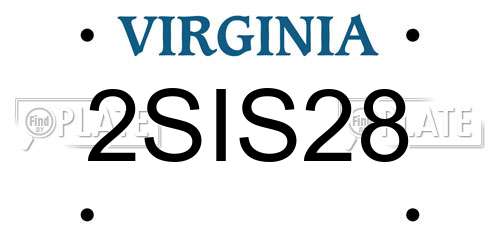 2SIS28 Virginia License Plate