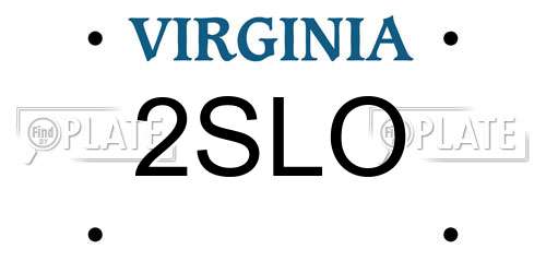 2SLO Virginia License Plate