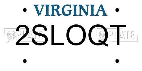 2SLOQT Virginia License Plate