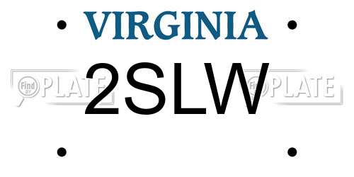 2SLW Virginia License Plate