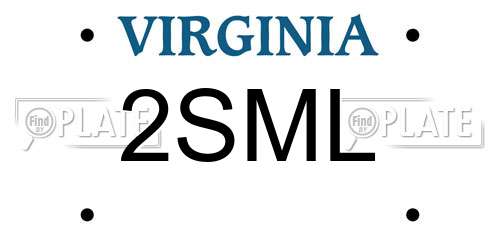 2SML Virginia License Plate