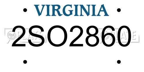 2SO2860 Virginia License Plate