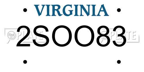 2SOO83 Virginia License Plate
