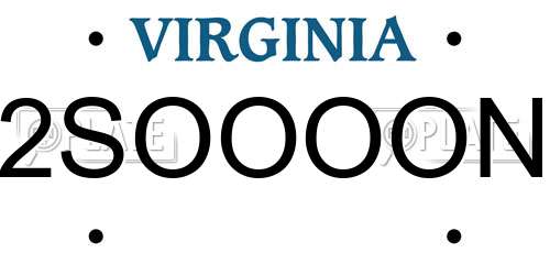 2SOOOON Virginia License Plate