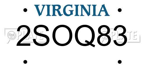 2SOQ83 Virginia License Plate