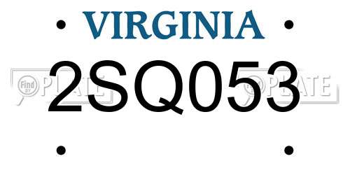2SQ053 Virginia License Plate
